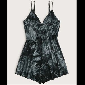 Wrap neck tie dye cami jumpsuit